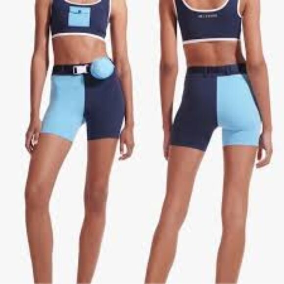 STAUD X NB BELTED COLORBLOCK SHORT NAVY - Picture 1 of 5